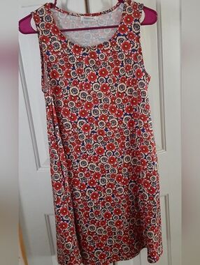 🔥SimpleFun Sleeveless Dress Floral Boho Sundress with Side Slit Pockets *Medium